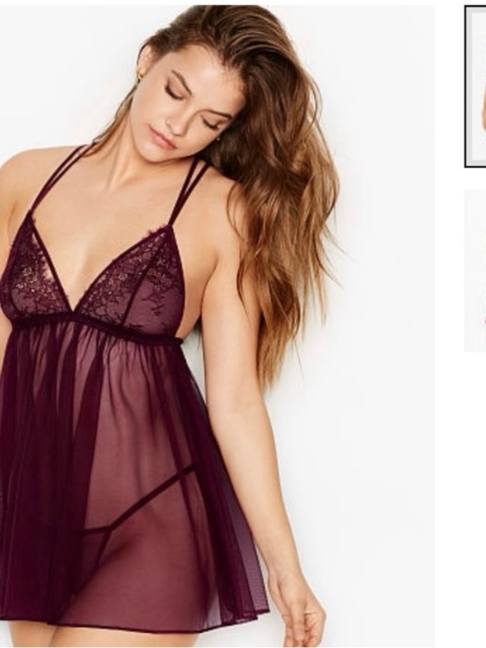 Victoria’s Secret Chantilly Lace & Mesh Babydoll Lingerie Dress